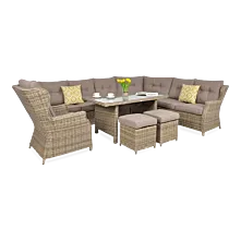 Ēdamgalda komplekts Dova 306/246/87 cm brūns - N1 Home