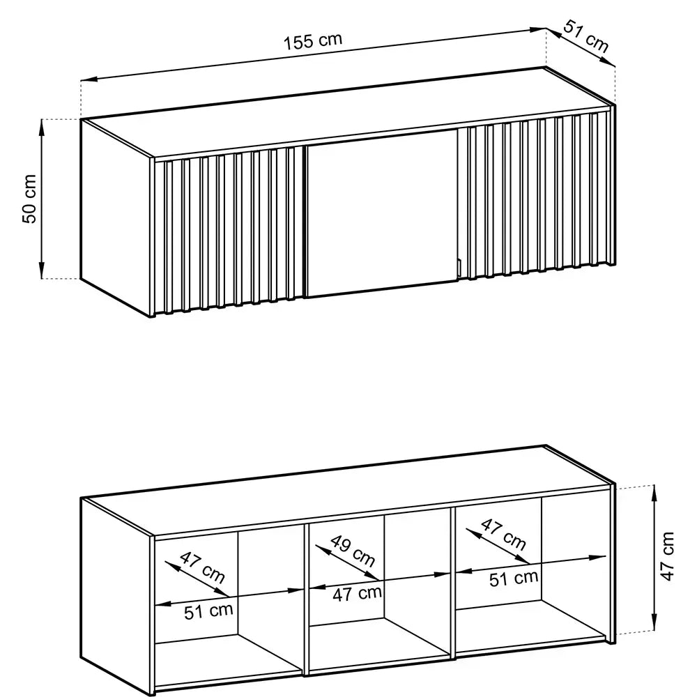 Mezonīna piebūve līdz skapim Neko 155/51/50 cm artisan ozols - N1 Home