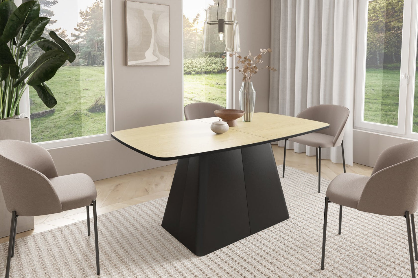 Galds Novaus 180-256/76/110 cm Artizan ozols - N1 Home