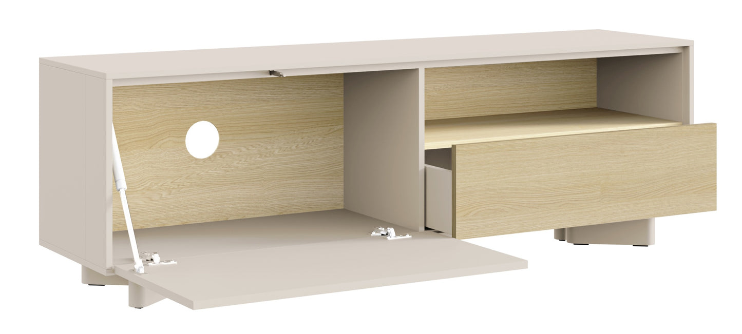 TV skapis Distri 140/46/35 cm Vičencas ozols/kašmirs