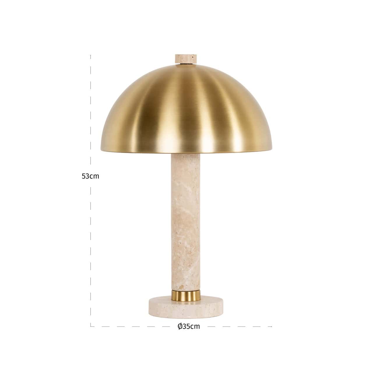 Galda lampa Jara Richmond Interiors 35/35/53 cm bēšs/zelts