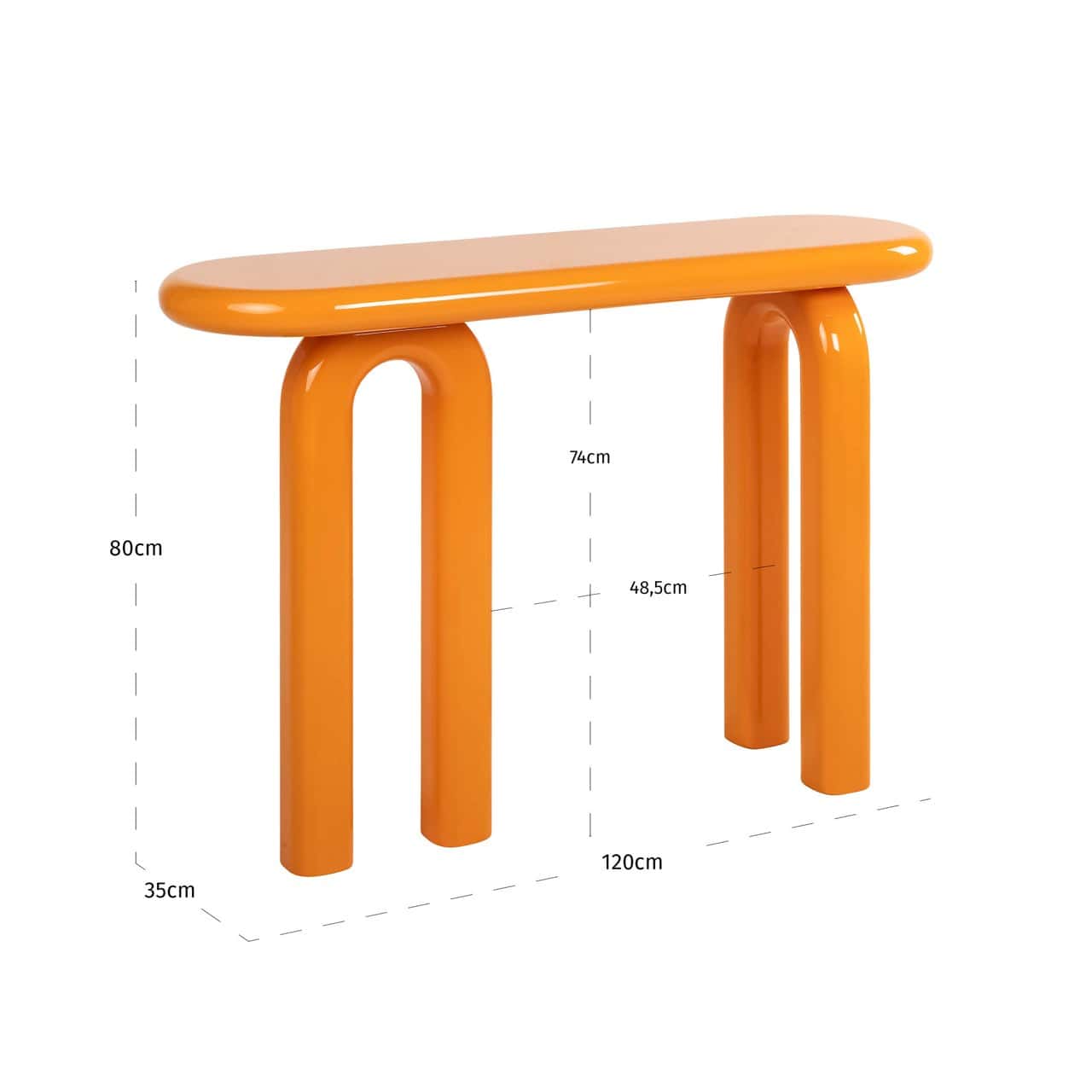 Konsole Rascal Richmond Interiors 80/120/35 cm oranžs