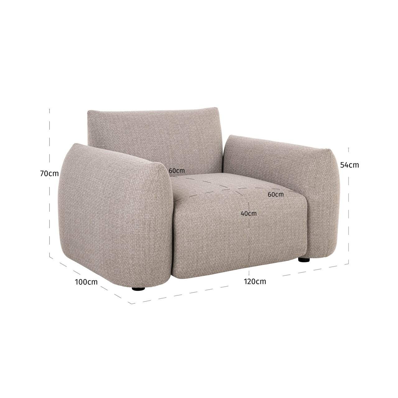 Āra atpūtas krēsls Dawson Richmond Interiors 120/72/99 cm greige alpine