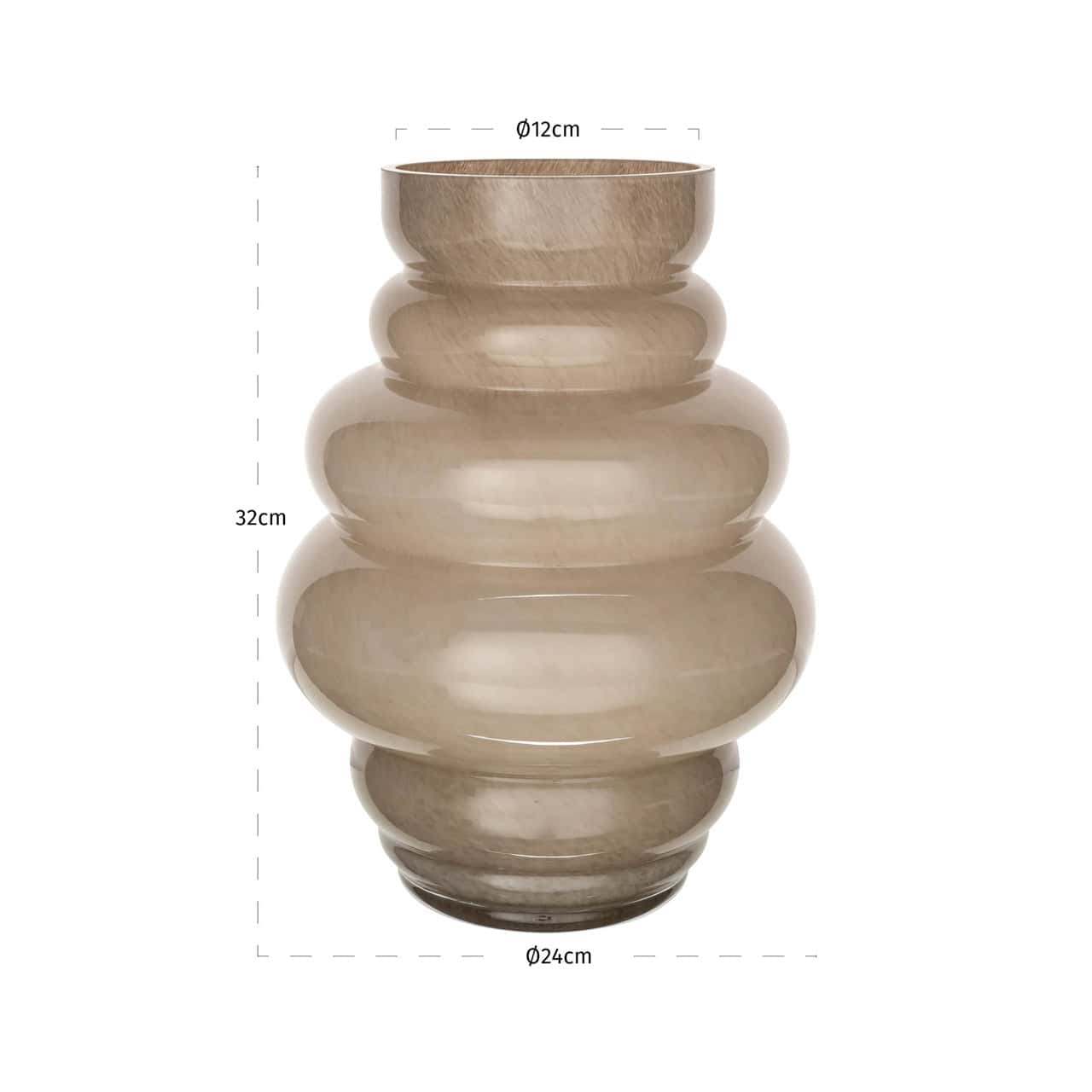 Vāze Velora Richmond Interiors 24/24/32 cm taupe