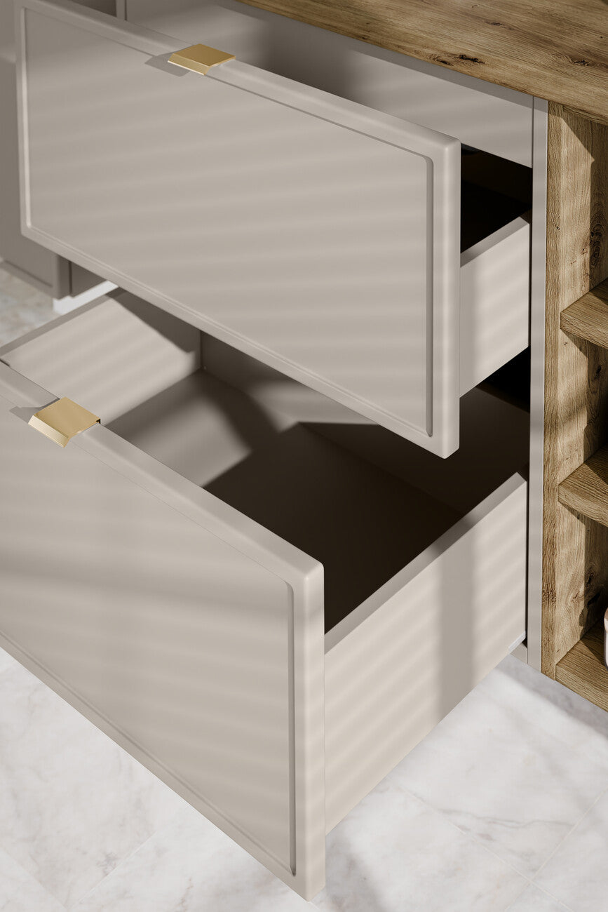 Vannas istabas mēbeļu komplekts Bell C 120 cm kašmirs/ozols - N1 Home