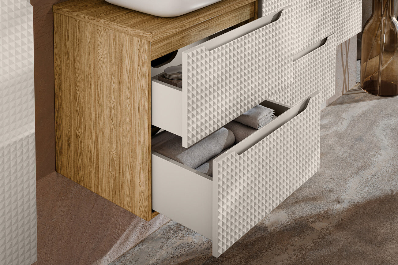 Vannas istabas mēbeļu komplekts Lukso S2 120 cm kašmirs - N1 Home