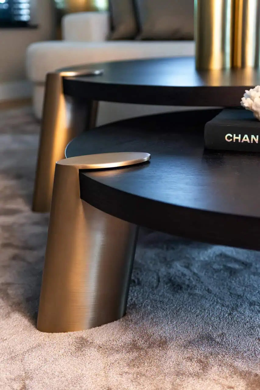 Kafijas galdiņi komplekts Brode 2 gab Richmond Interiors 42/122/122 cm ogles - N1 Home