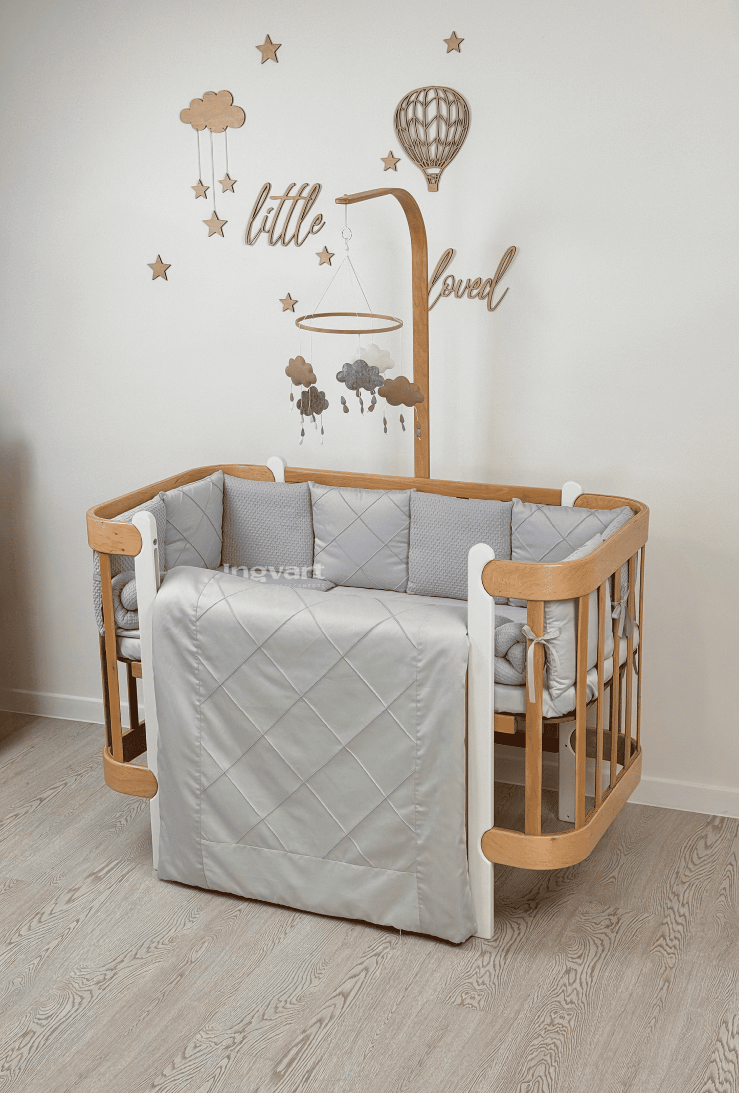 Satīna Gultas Veļas Komplekts "Platīns" light grey - N1 Home