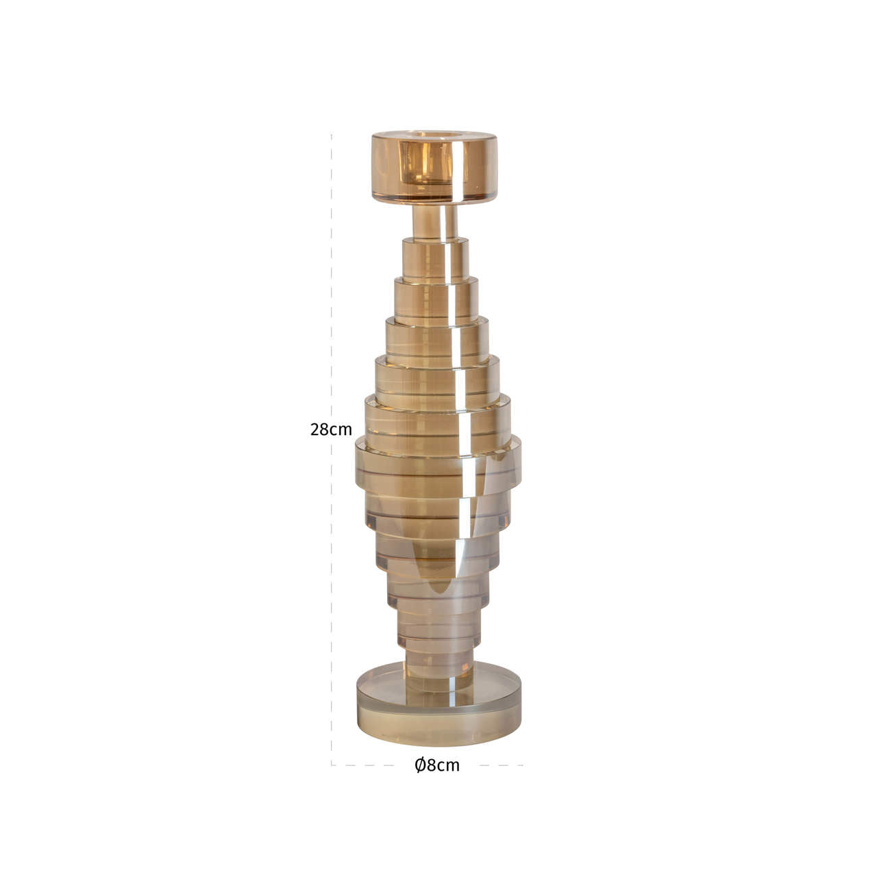 Svečturis Bryn L 28/8/8 cm Champagne