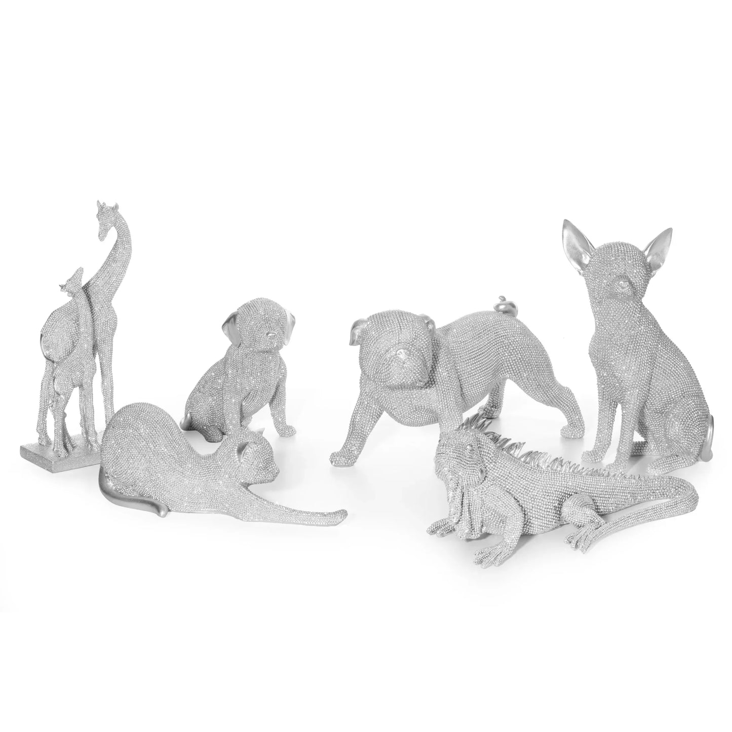 Dekoratīva figūriņa Emilio ar smalku strukturālu rakstu 16/11/26 cm sudrabs - N1 Home