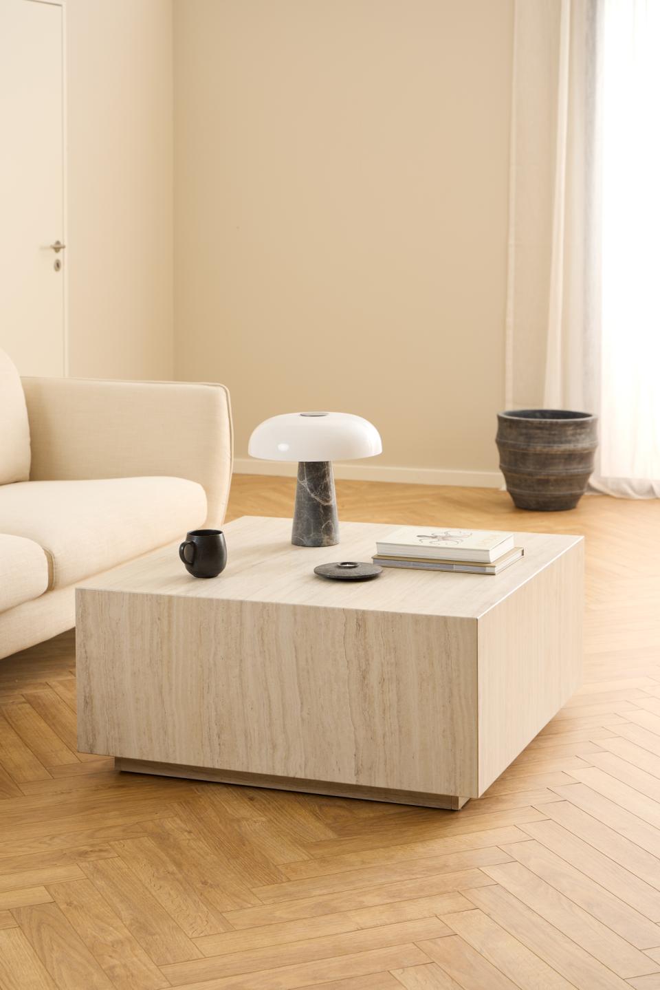 Kafijas galds Dia 90x90x42 cm travertīns - N1 Home