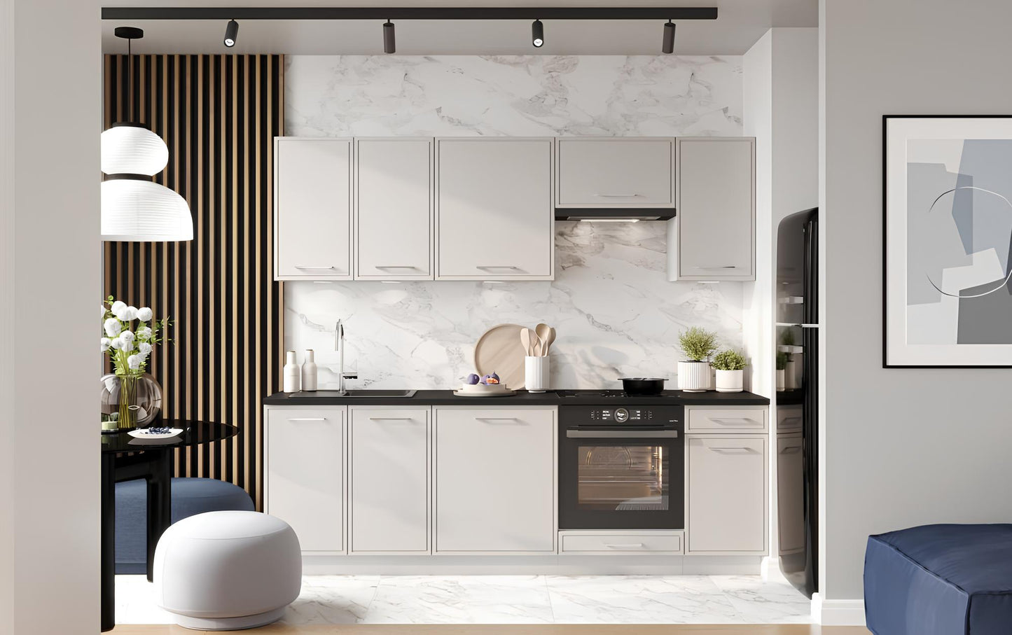 Virtuves zemāks skapis Brit 30/44/82 cm bēšs - N1 Home