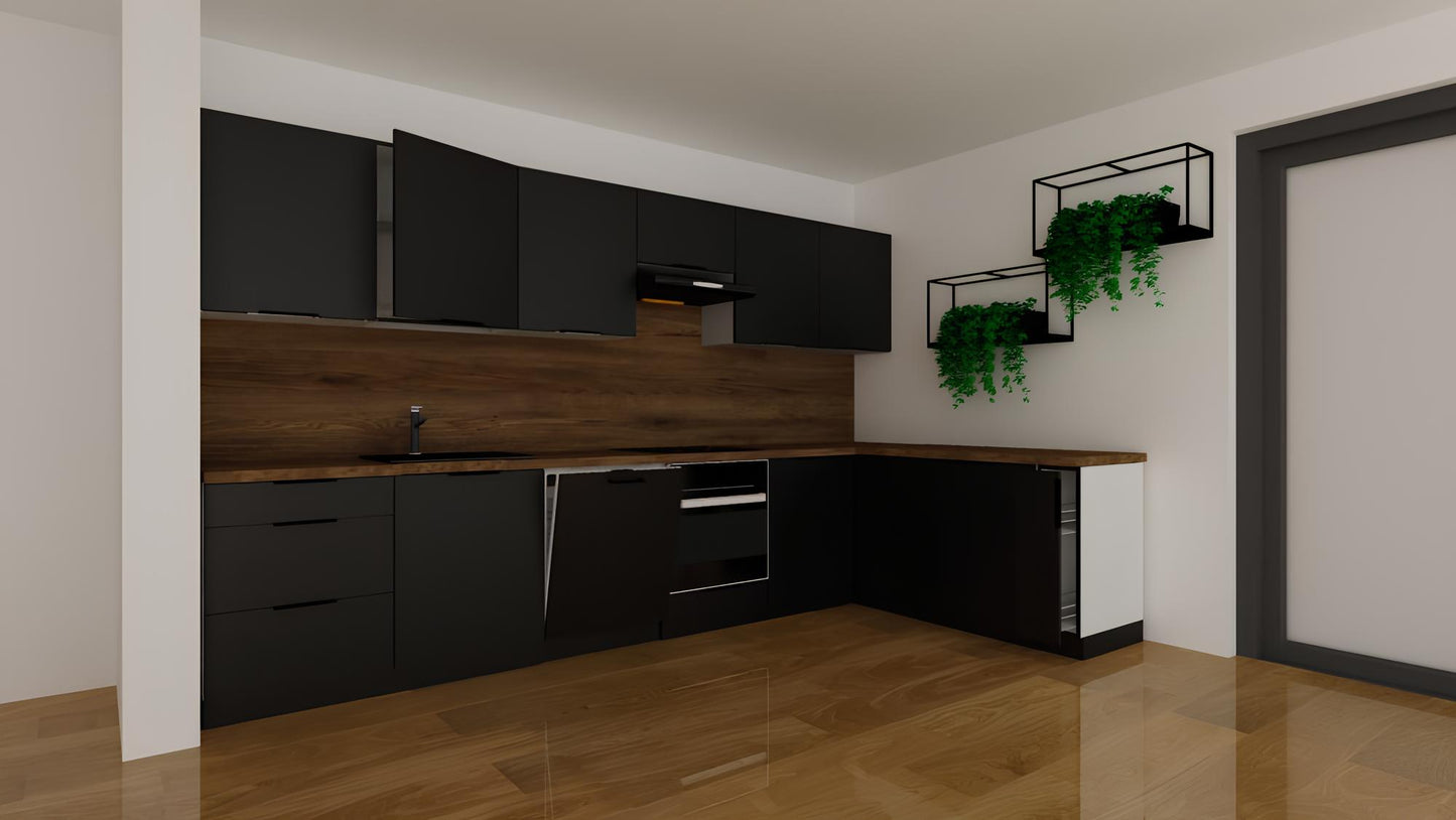 Virtuves zemāks skapis Aldo 40/44/60 cm melns - N1 Home