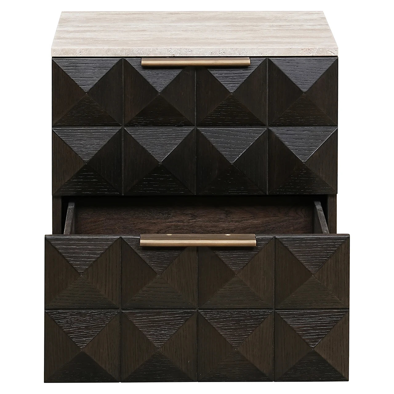 Naktsskapītis Claremont ar 2 atvilktnēm Richmond Interiors 62/53/44 cm brūns - N1 Home