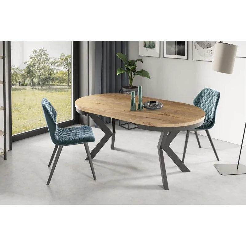 Galds Edd 90/166; 100/176; 120/196 cm Tumšais Lefkas ozols - N1 Home