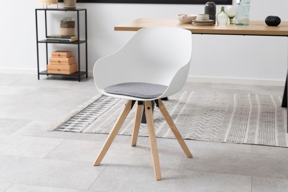 Krēsls Tin 56/53/80 cm balts/pelēks - N1 Home