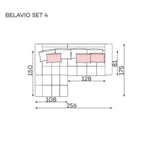 Dīvāns Belavio Befame 150-185/256-288/175-210 cm zils - N1 Home