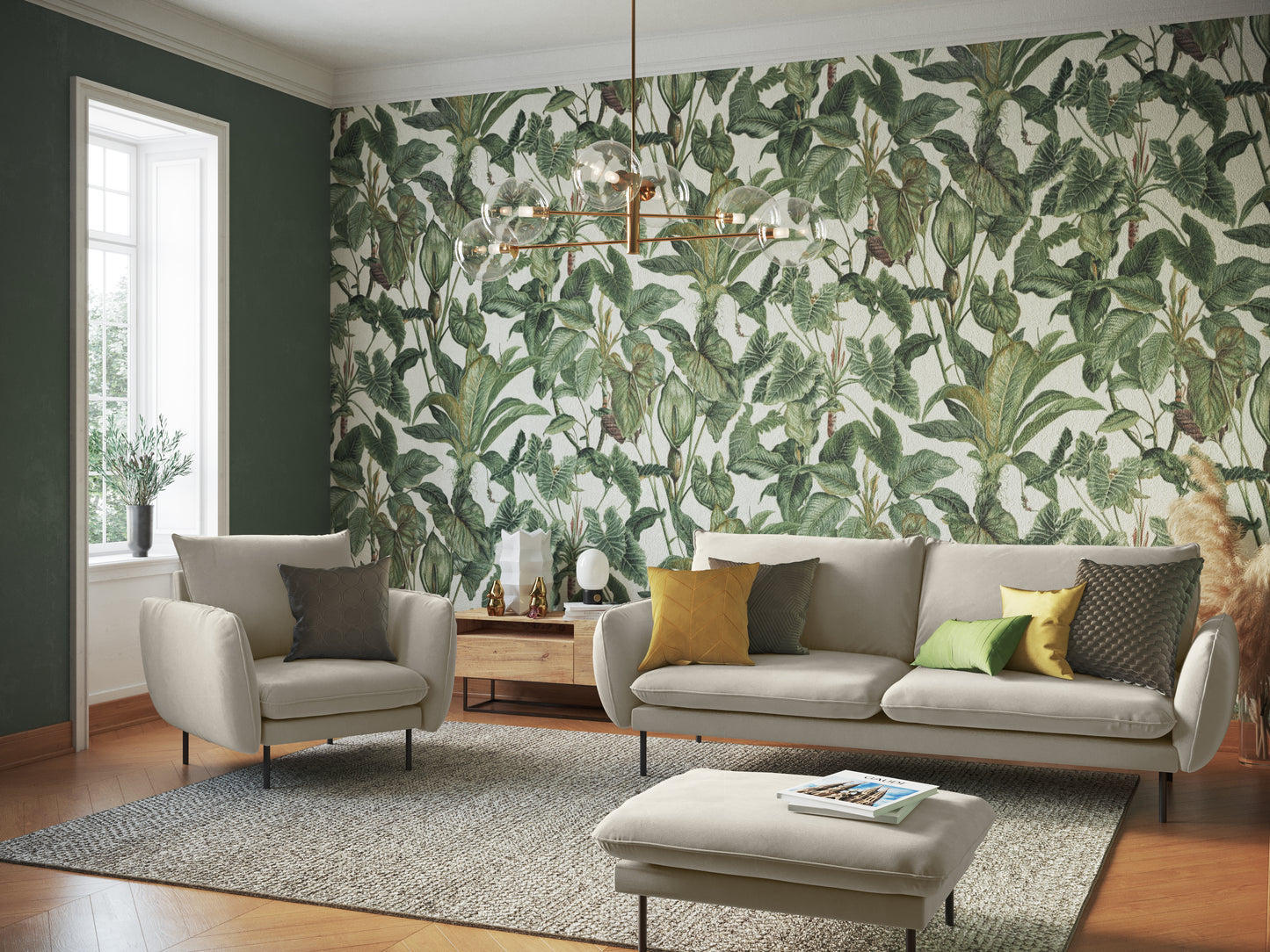 Atzveltnes krēsls Cosmopolitan Design Vienna samta 97x94x95 cm bēšs - N1 Home