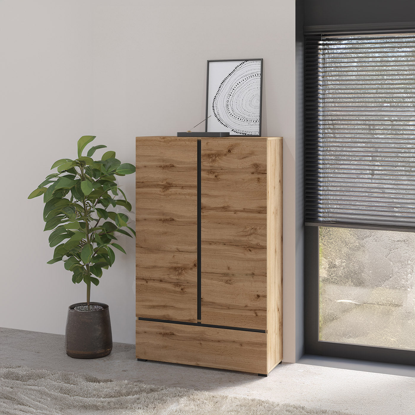 Kumode Krosit kolekcija 80/150/40 cm Votan ozols - N1 Home