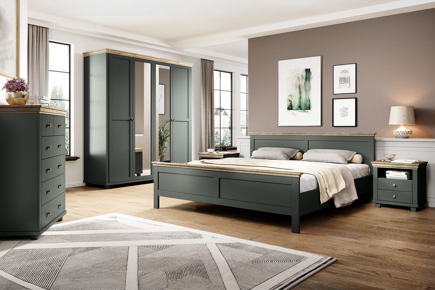 Gulta Evtar 151; 171; 191/211/ 89 cm zaļs/Lefkas ozols