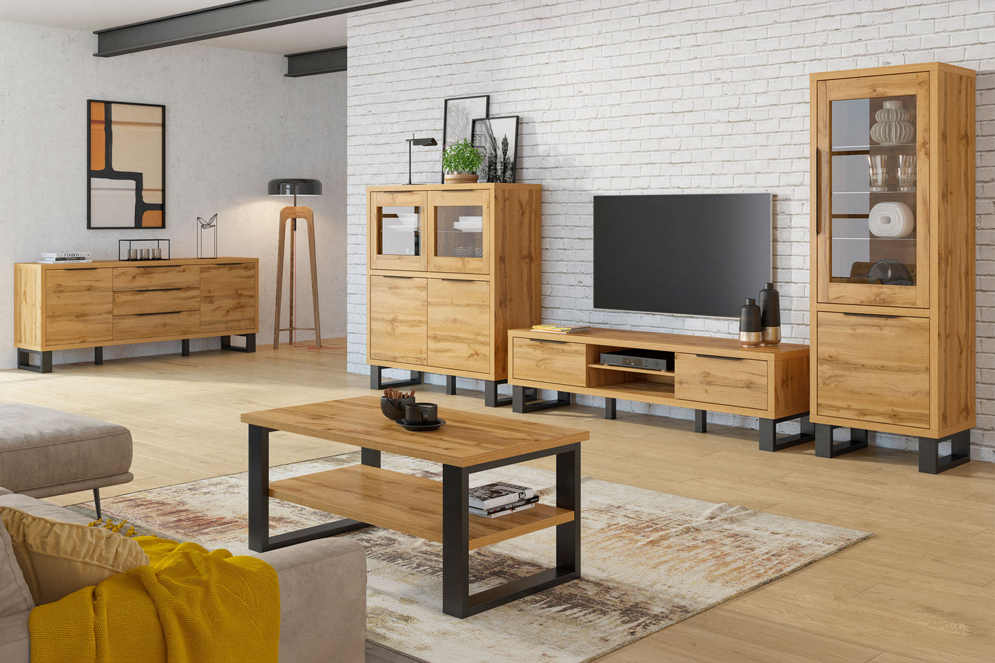 Kumode Hallis 144/83/45 cm Votan ozols - N1 Home