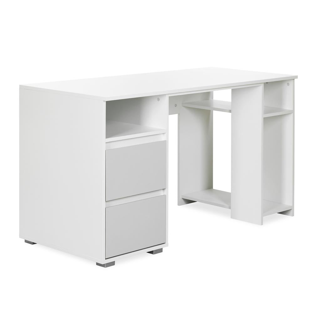 Rakstāmgalds DAMBO 138 /76 /60 cm balts/pelēks - N1 Home