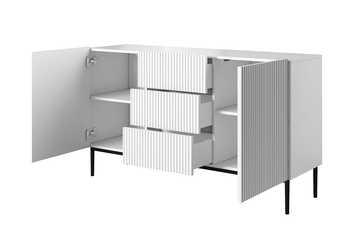 Kumode AUSTIN melnas kājas 150/85/45 balts