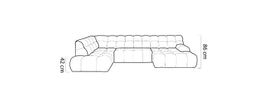 Dīvāns Cooku XL 366/207/86 cm balts - N1 Home