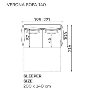 Dīvāns Verona Befame 195/98/106; 221/98/106 cm jūras zils - N1 Home