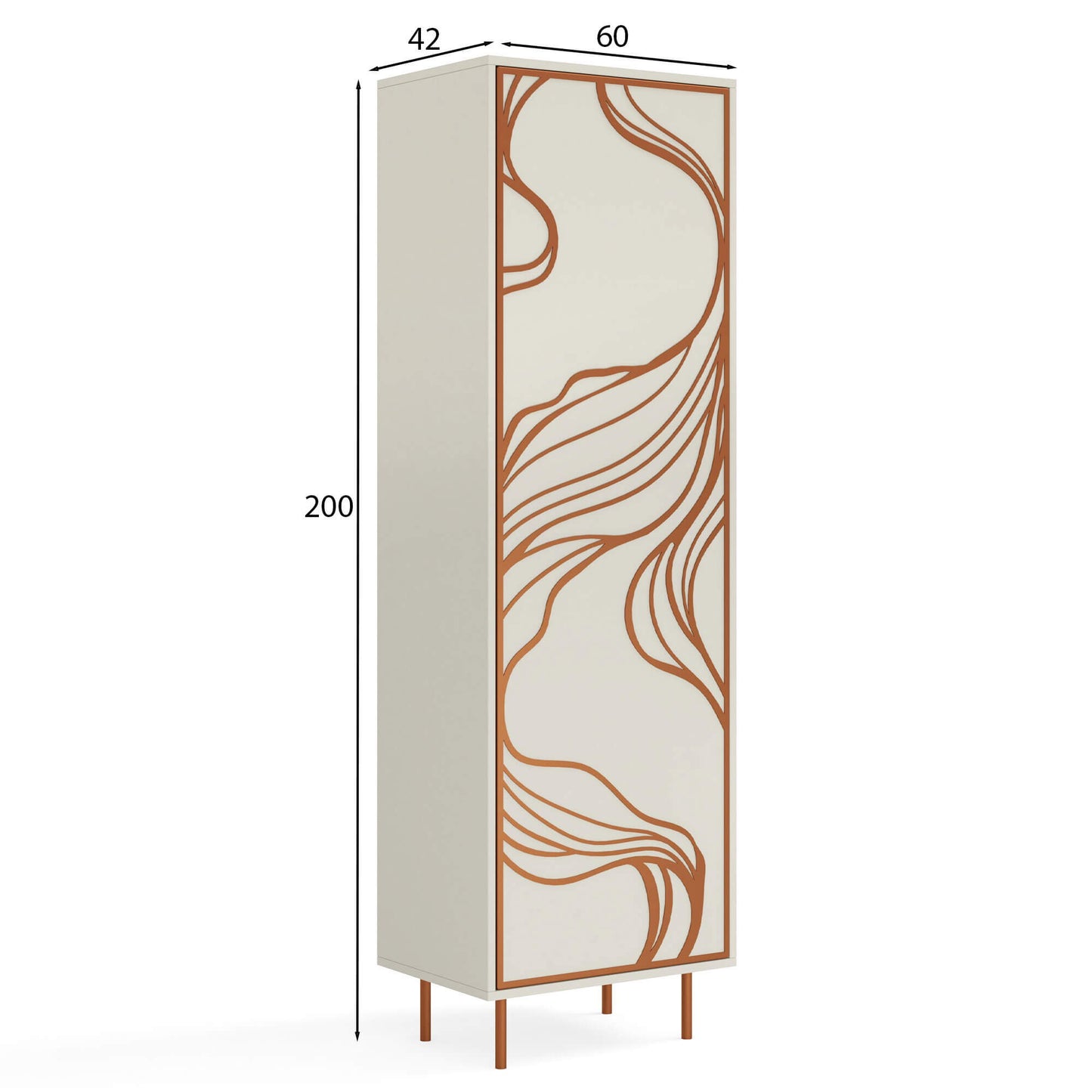 Skapis Maros 60/42/200 cm kašmirs/varš - N1 Home