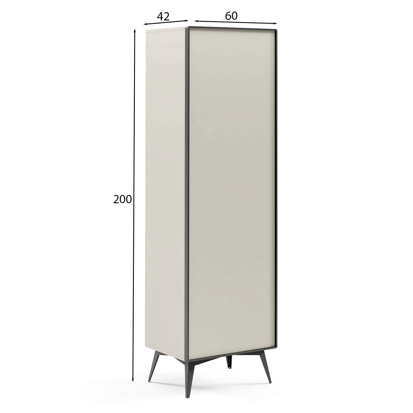 Skapis Maveja 200/60/42 cm kašmirs/melns - N1 Home