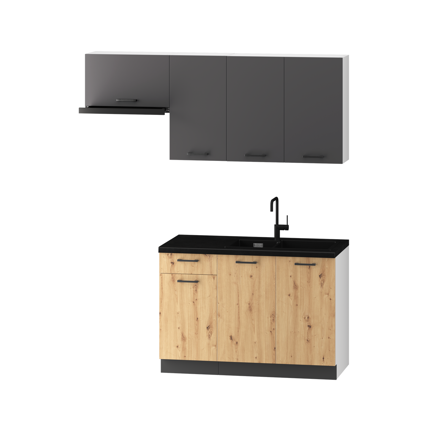 Virtuve KAIRA 120/180 cm artisan ozols - N1 Home