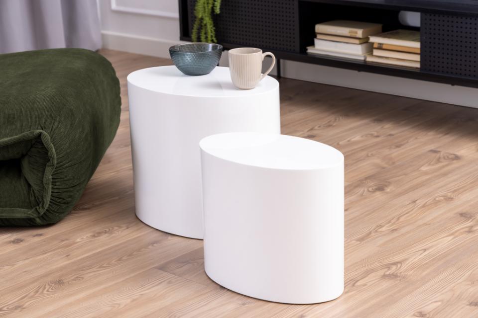 Kafijas galds Mic 48x33x40 cm, 40x24,5x33 cm balts - N1 Home