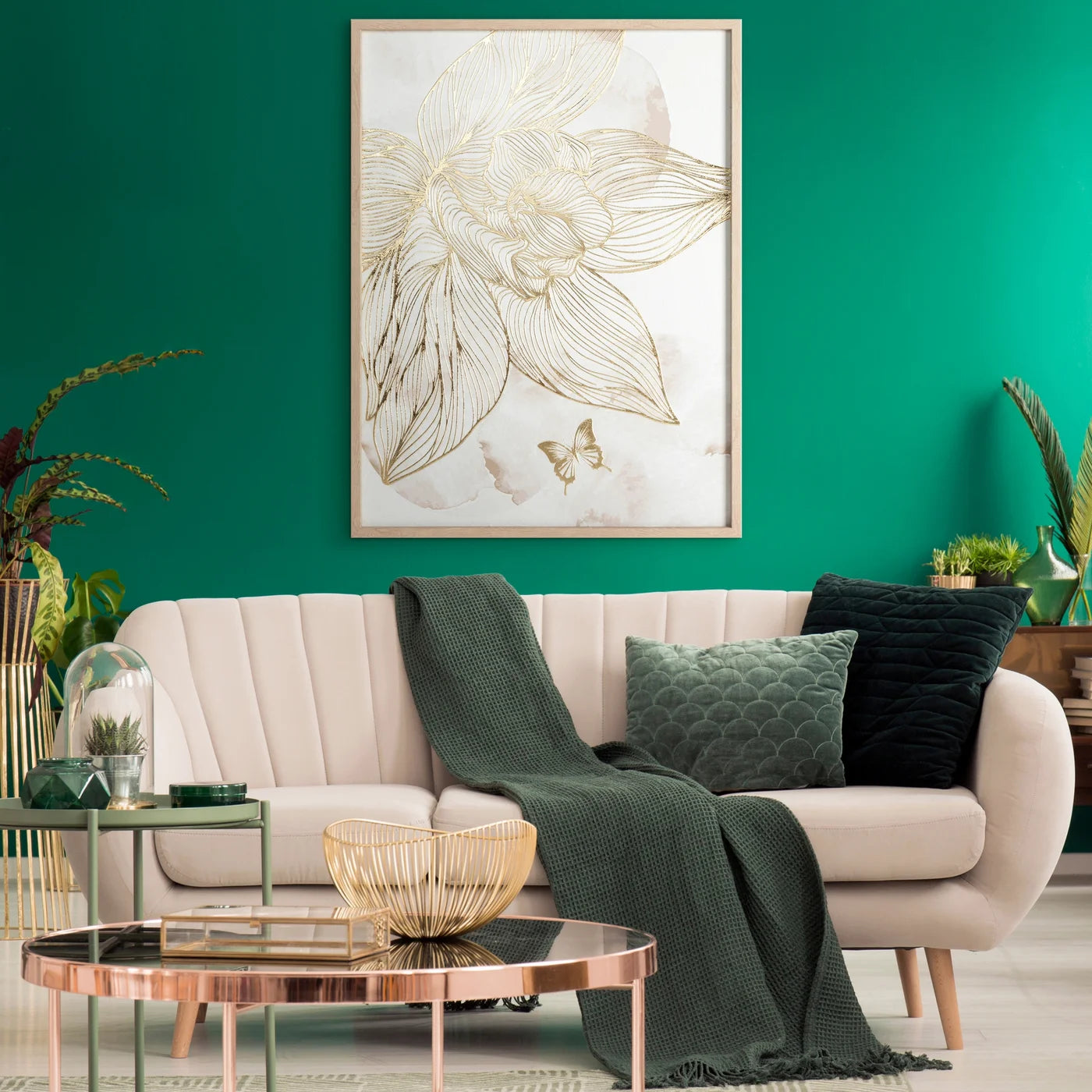 Glezna Asti 45/60 cm balts/zelts - N1 Home