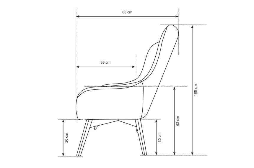 Krēsls Elisa Kas 88/108/88 cm bēšs - N1 Home