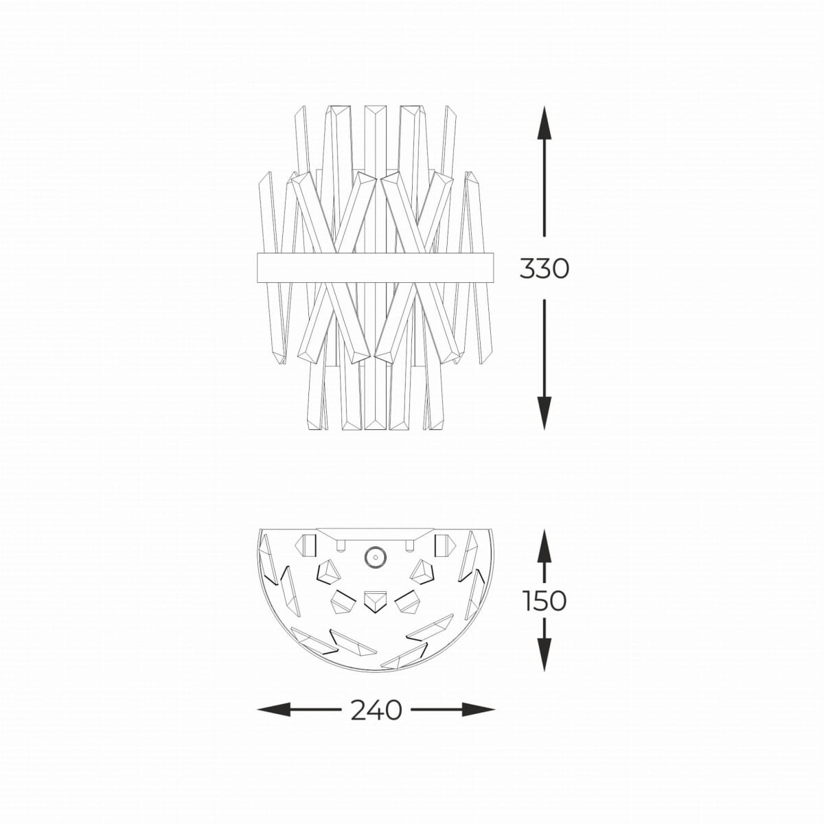 Sienas lampa Istanbul W0567-02D-B57G 33/24/15 cm zelts