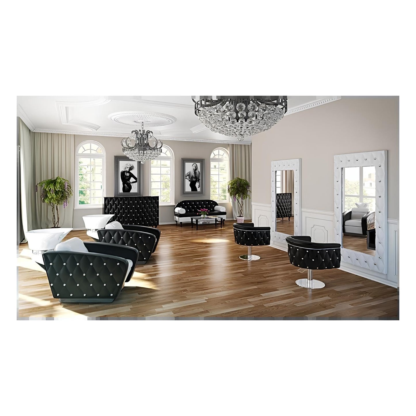 Frizētavas krēsls ObsDeLux 70/42/62 cm melns - N1 Home