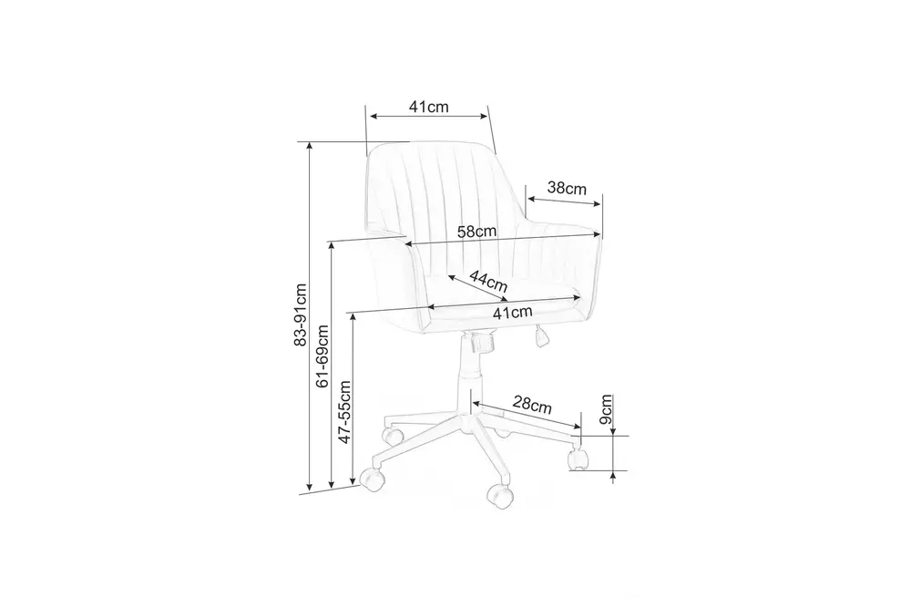 Grozāmais krēsls PK 47/44/58 cm bēšs - N1 Home