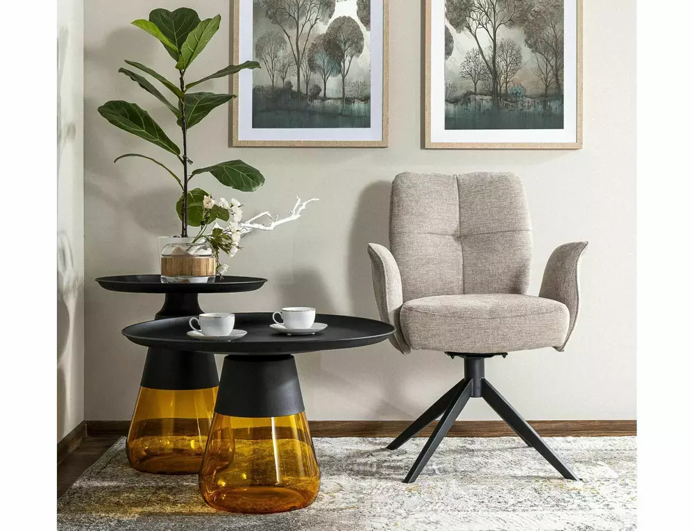 Kafijas galdiņš AFRA 52/50/50 cm zelts/violets - N1 Home