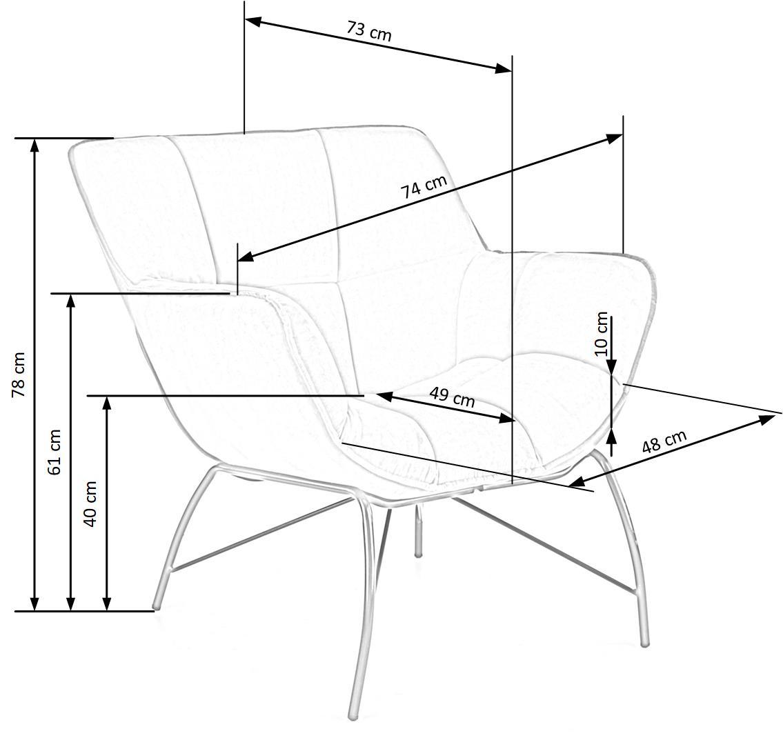 Krēsls Belto 74/73/78/40 cm zaļš - N1 Home