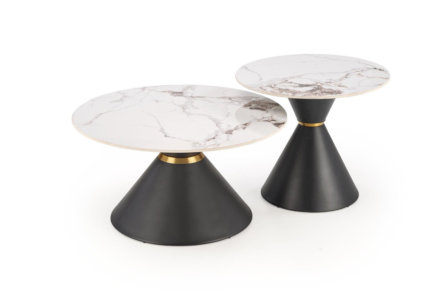 Kafijas galdiņš Gora S 60/51 cm balts marmors/melns - N1 Home