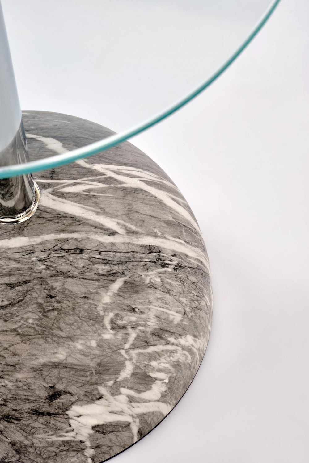 Kafijas galds Arisa 40/51 cm pelēks marmors/caurspīdīgs - N1 Home