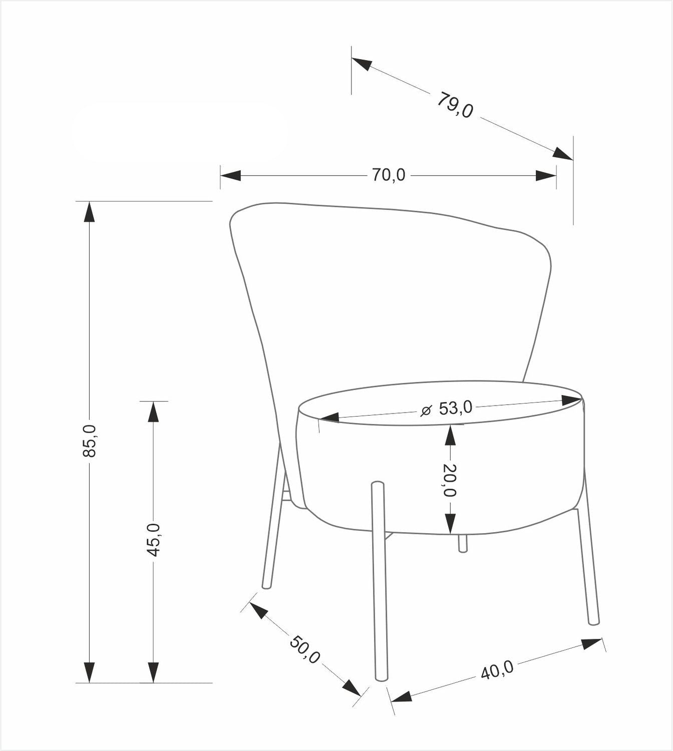 Krēsls Cersir 70/79/85/45 cm bēšs