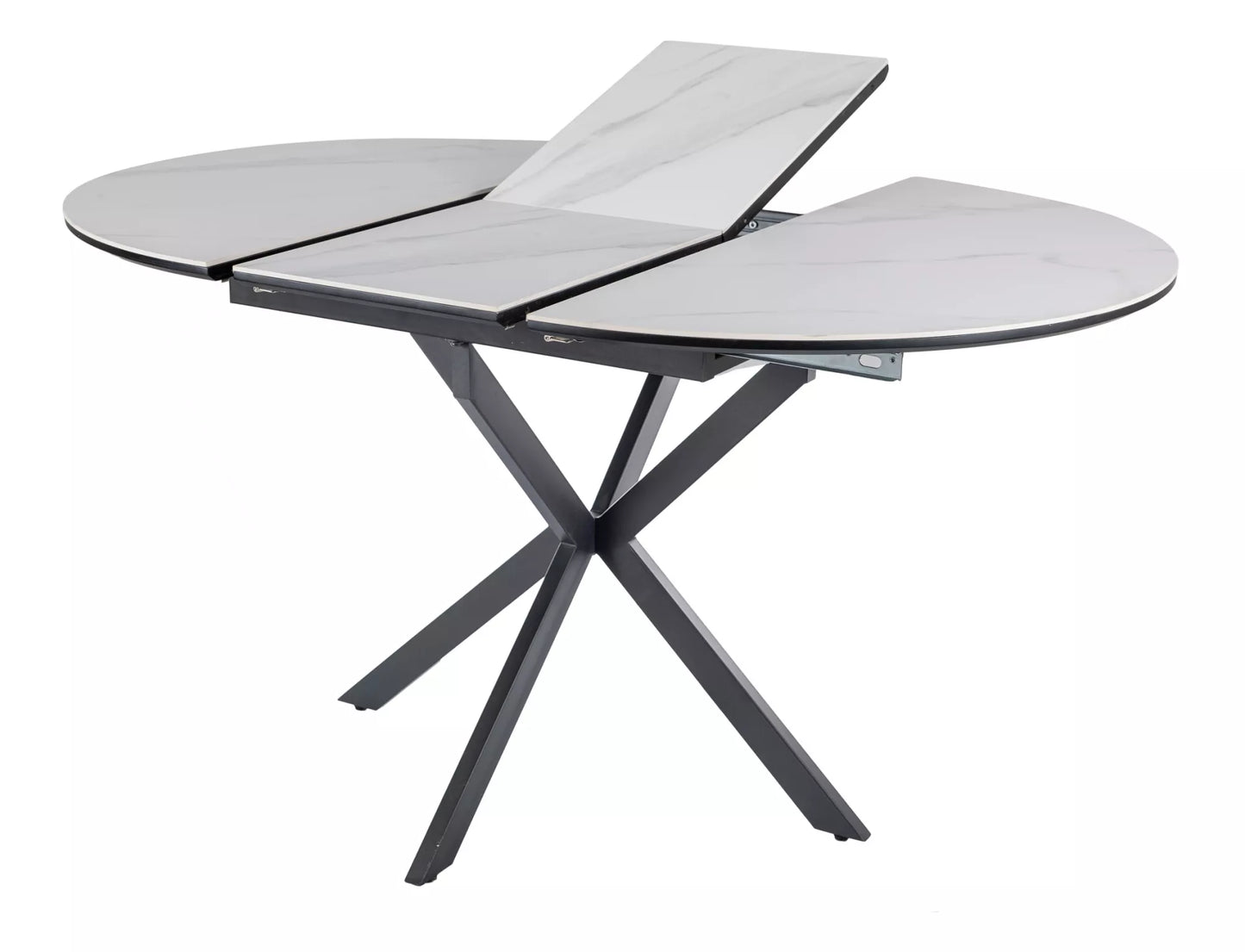 Galds Gast 100-135/100/75 cm matēts balts / matēts melns - N1 Home