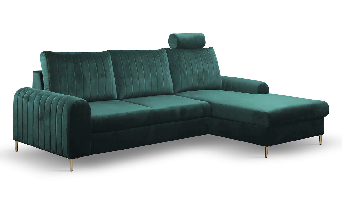 Dīvāns Monaske 252/106,5/90-168 cm jungle green - N1 Home