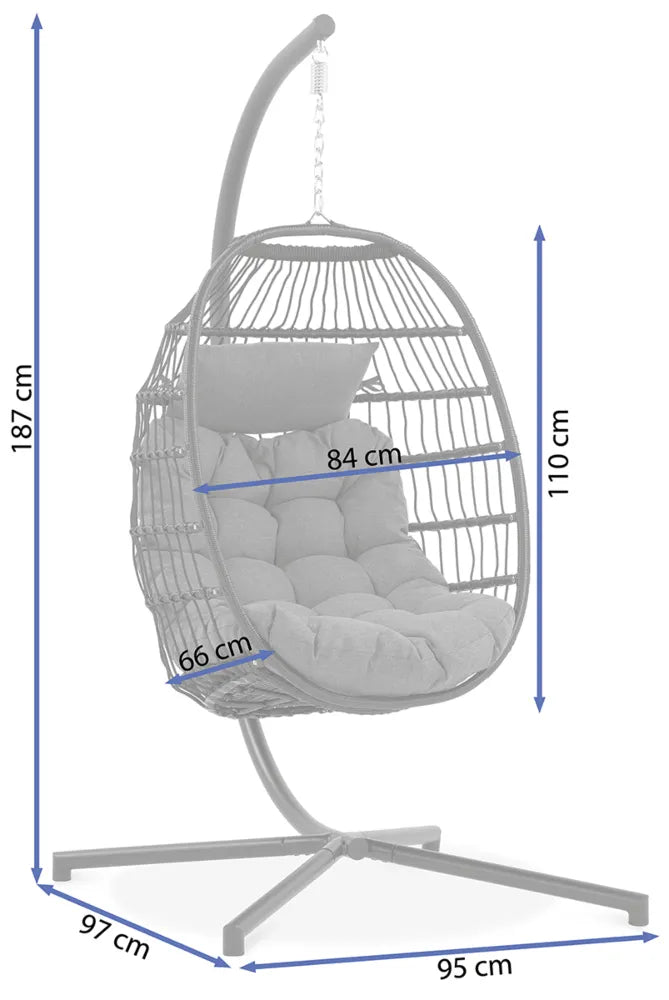 Kokona piekaramais krēsls Harmo 84/187/66 cm bēšs - N1 Home