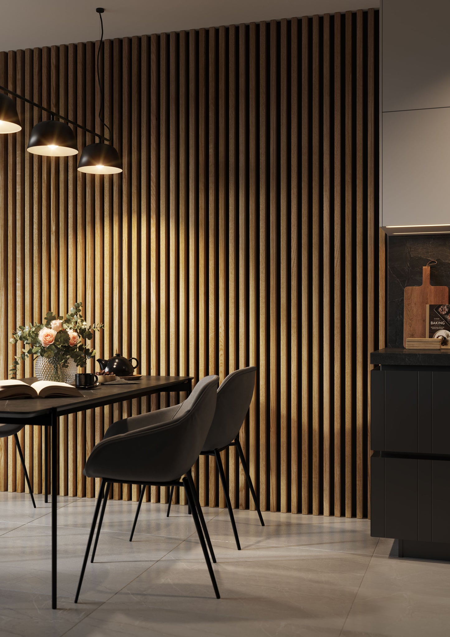 3D sienas lamele ozola finieris 3x4x275 cm - N1 Home