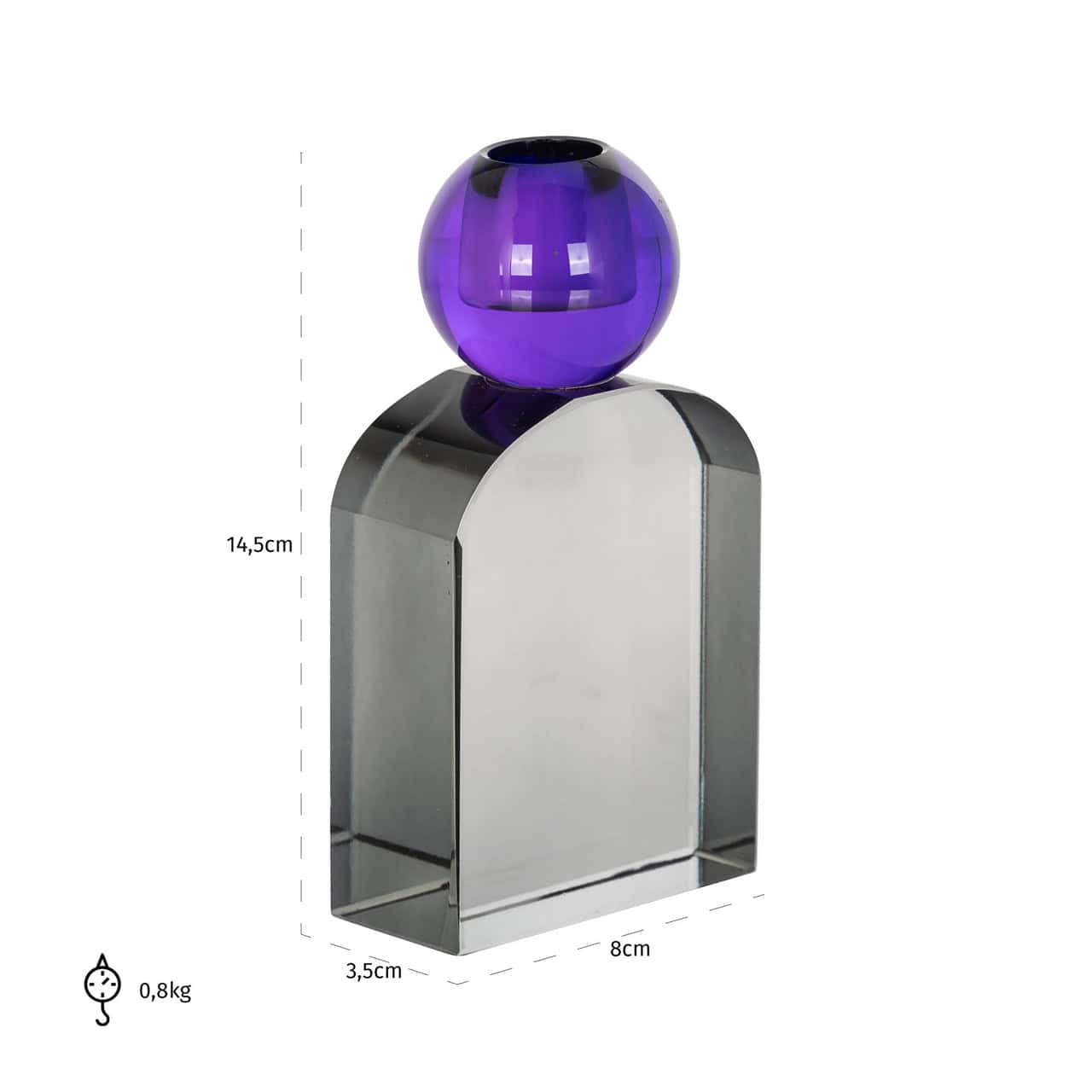 Svečturis Pheline Richmond Interiors 14,5/8/3,5 cm pelēks - N1 Home