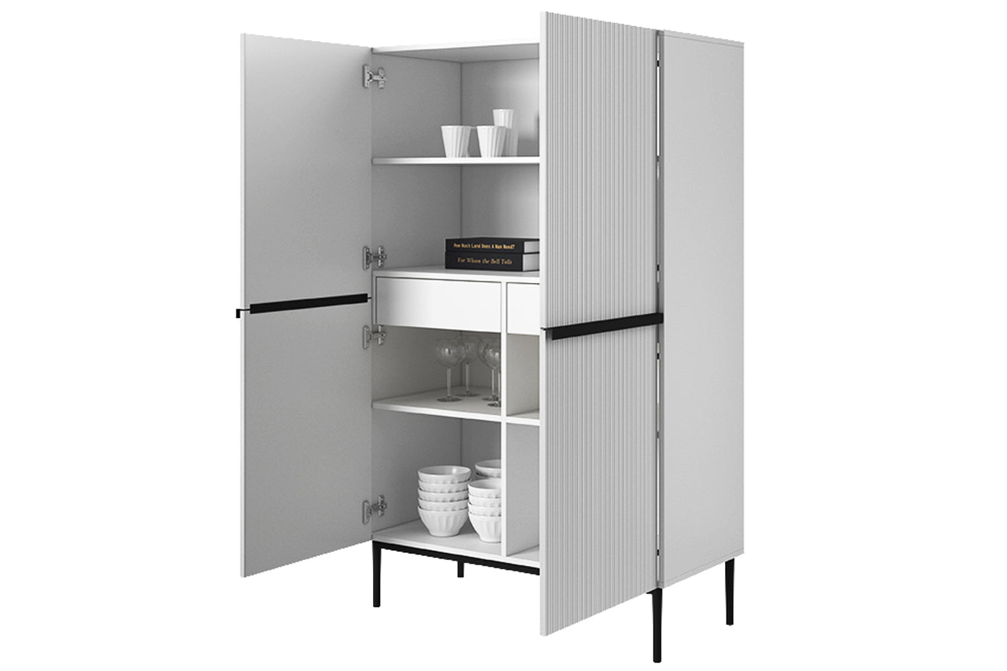 Kumode Austin 100/160/45 cm balts/melns - N1 Home