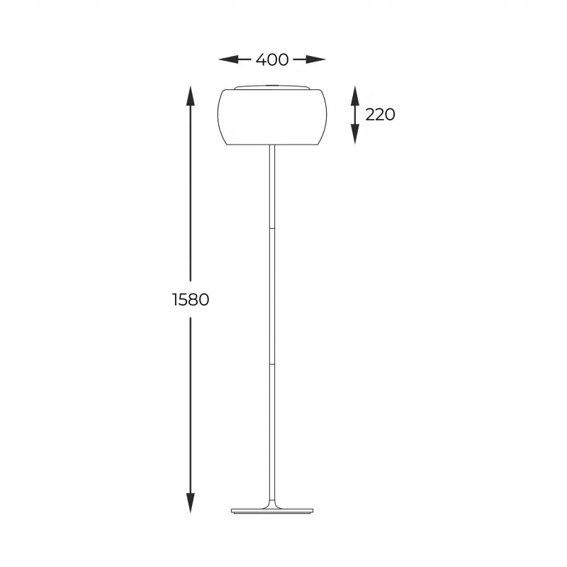 Stāvlampa Kristāla 158/40 cm hroms